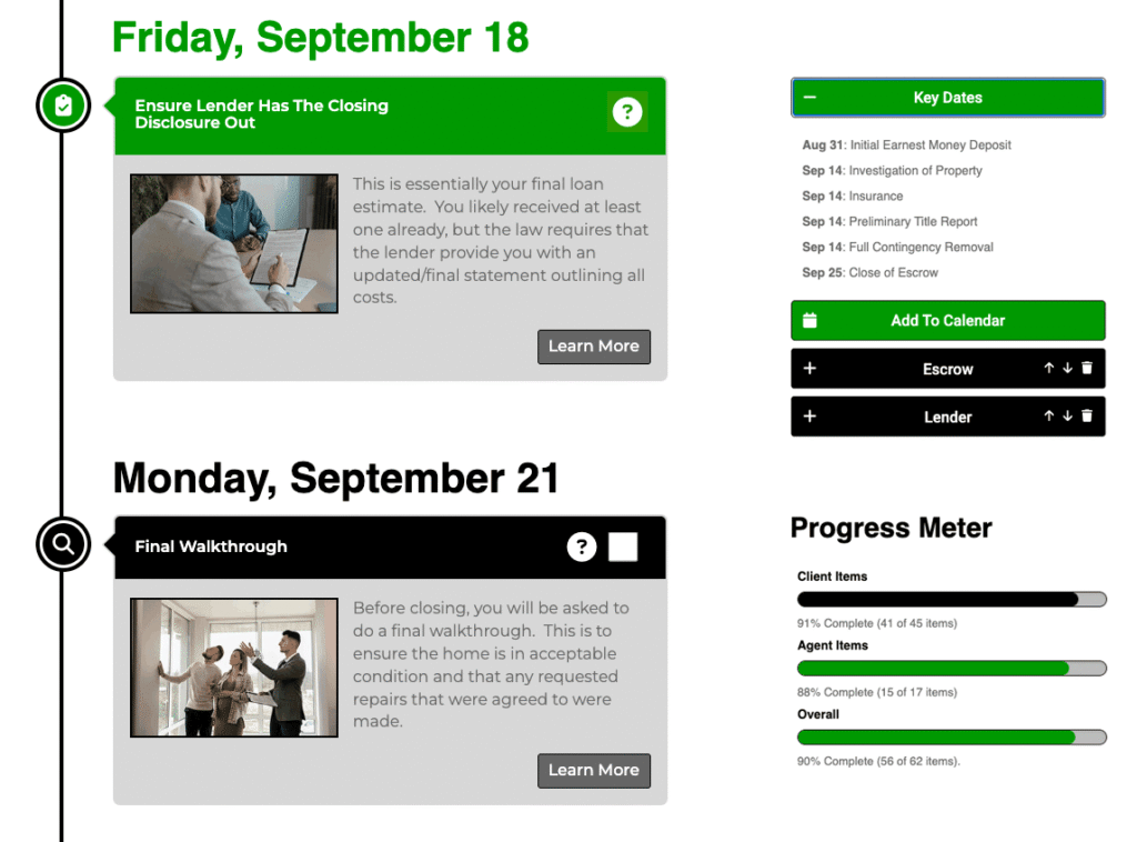 Sample Client Timeline